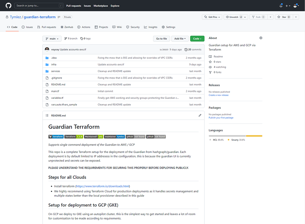 Terraform infrastructure setup diagram